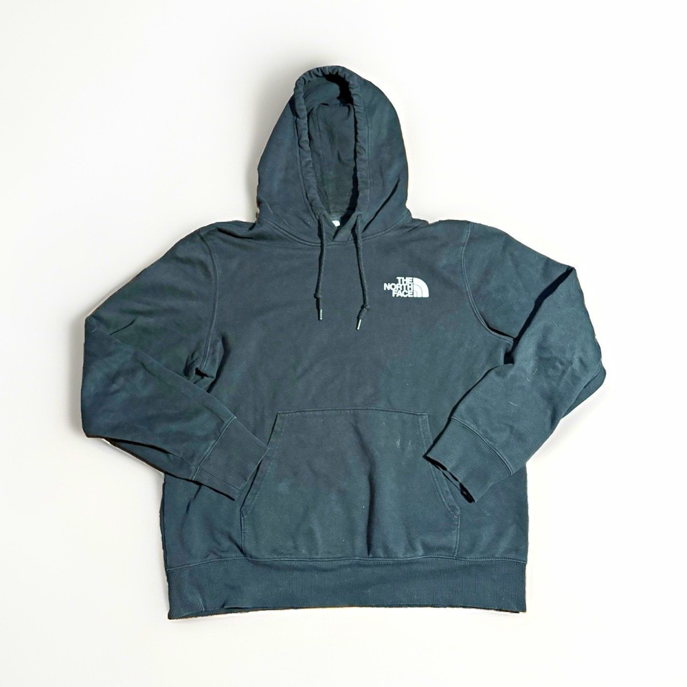 The North Face Men's Black Pullover Fleece Hoodie Graphic Logo Cotton Men's L